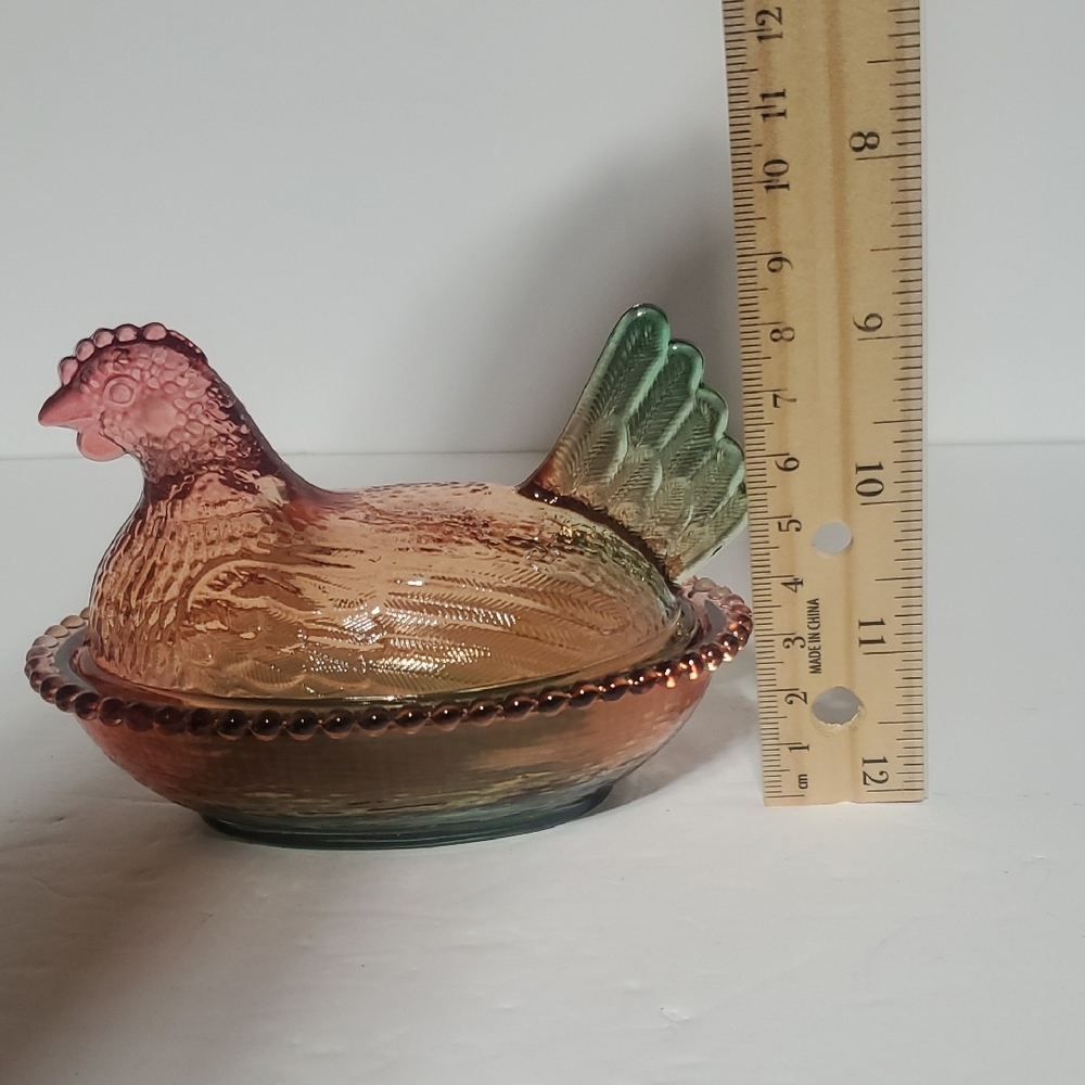Rainbow Glass Hen On The Nest~medium - Picture 4 of 5
